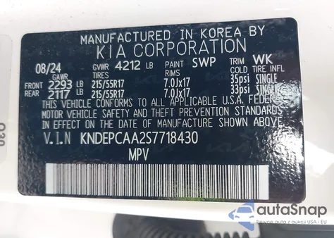 2025 Kia Seltos Lx z USA, uszkodzony, nr VIN KNDEPCAA2S7718430